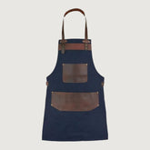 Leather Blue Canvas Apron